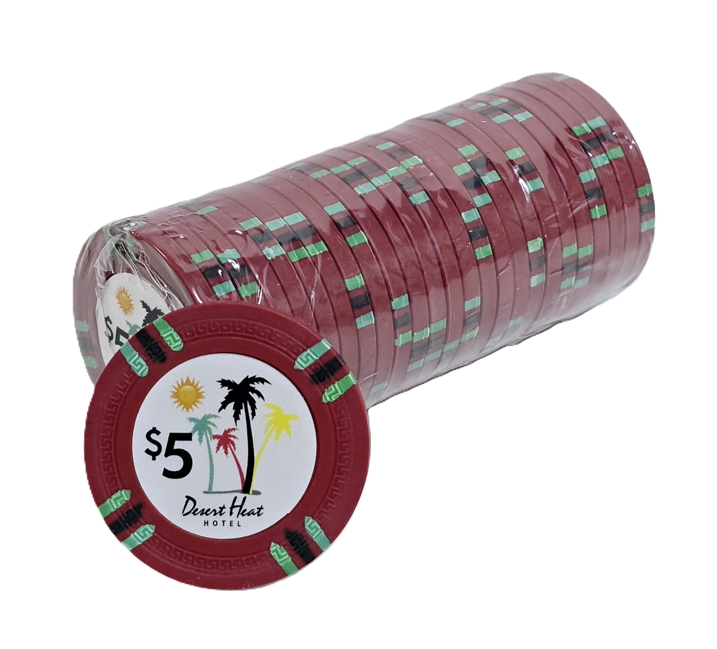 (25) $5 Red 14g Desert Heat Chips 