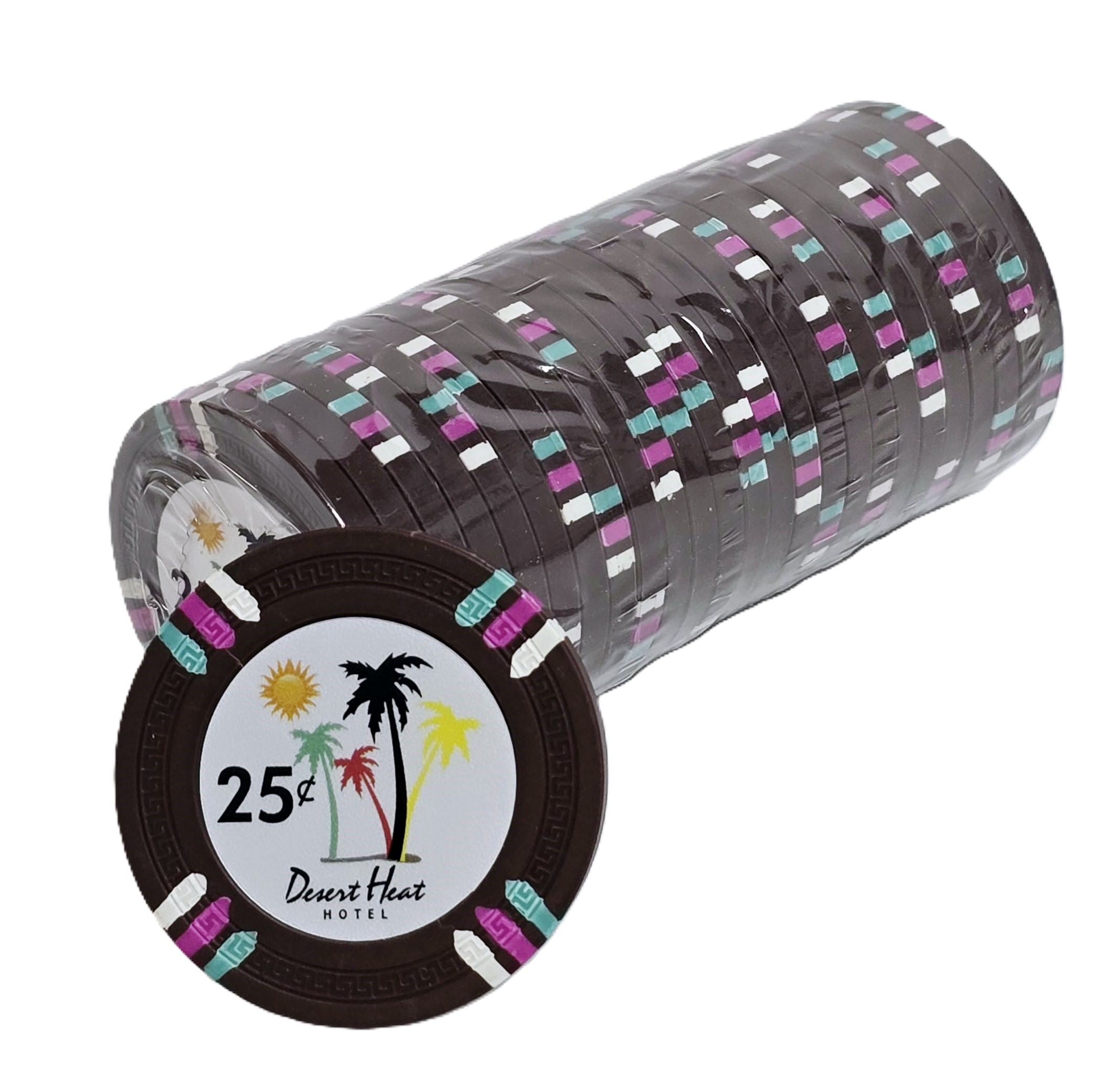 (25) $0.25 Brown 14g Desert Heat Chips 