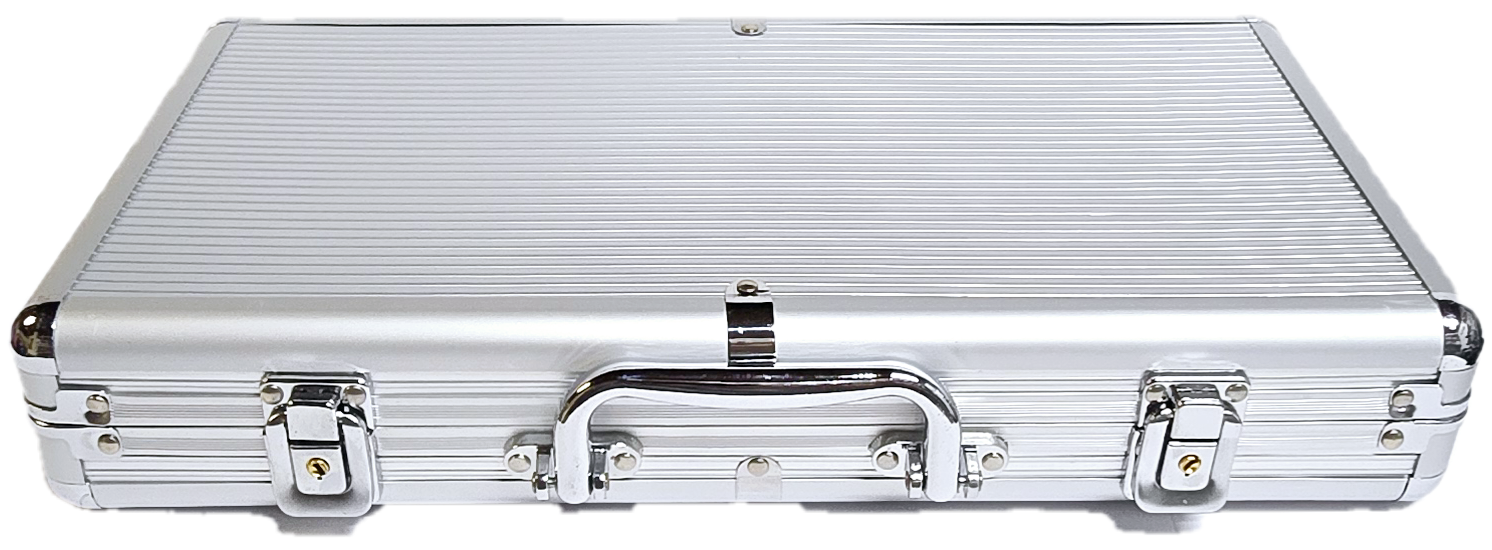 300pc Silver Aluminum Chip Case