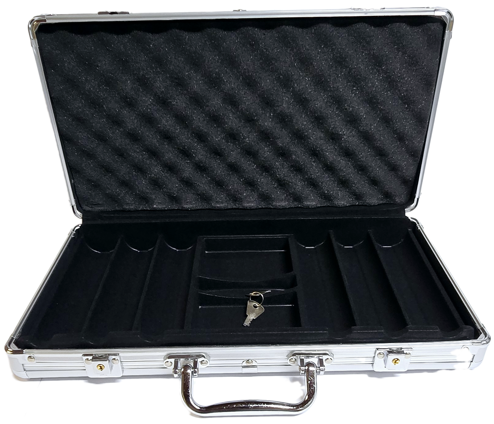 300pc Silver Aluminum Chip Case