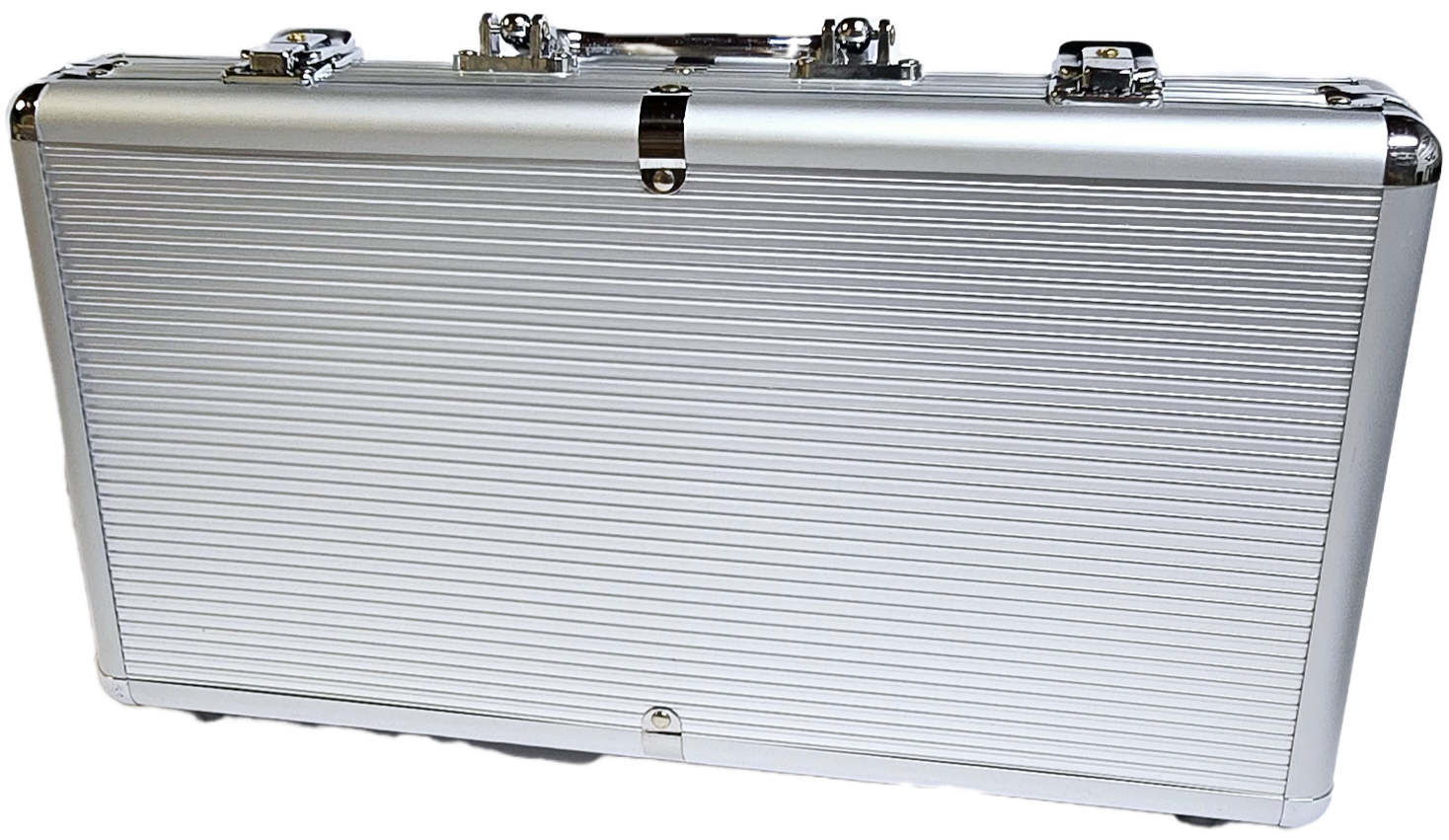 300pc Silver Aluminum Chip Case