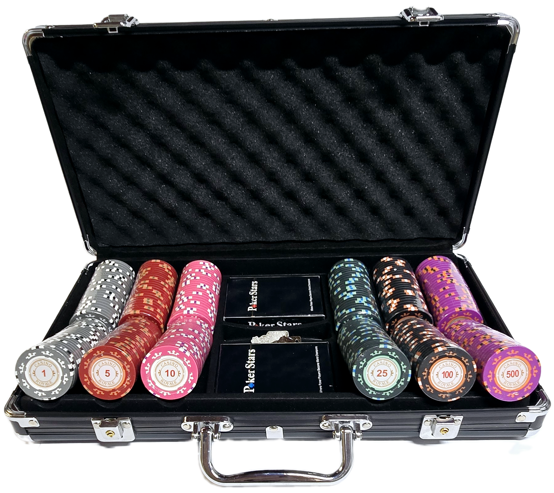 300pc 14g Clay Casino Royale Chip Set-With Case