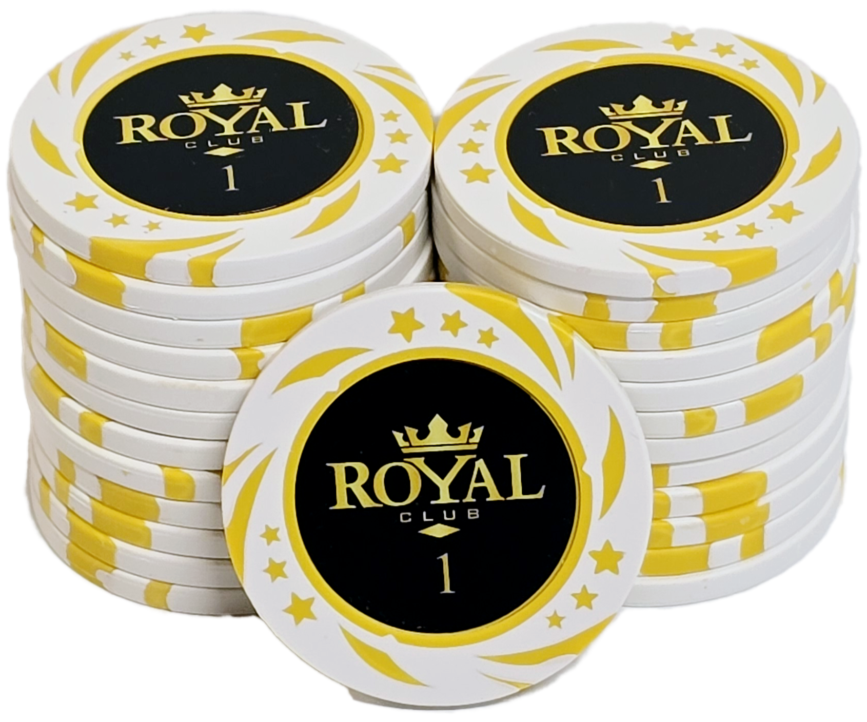 (25) $1 White 14g Royal Chips