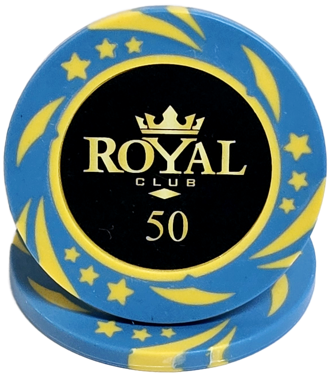 (25) $50 Light Blue 14g Royal Chips