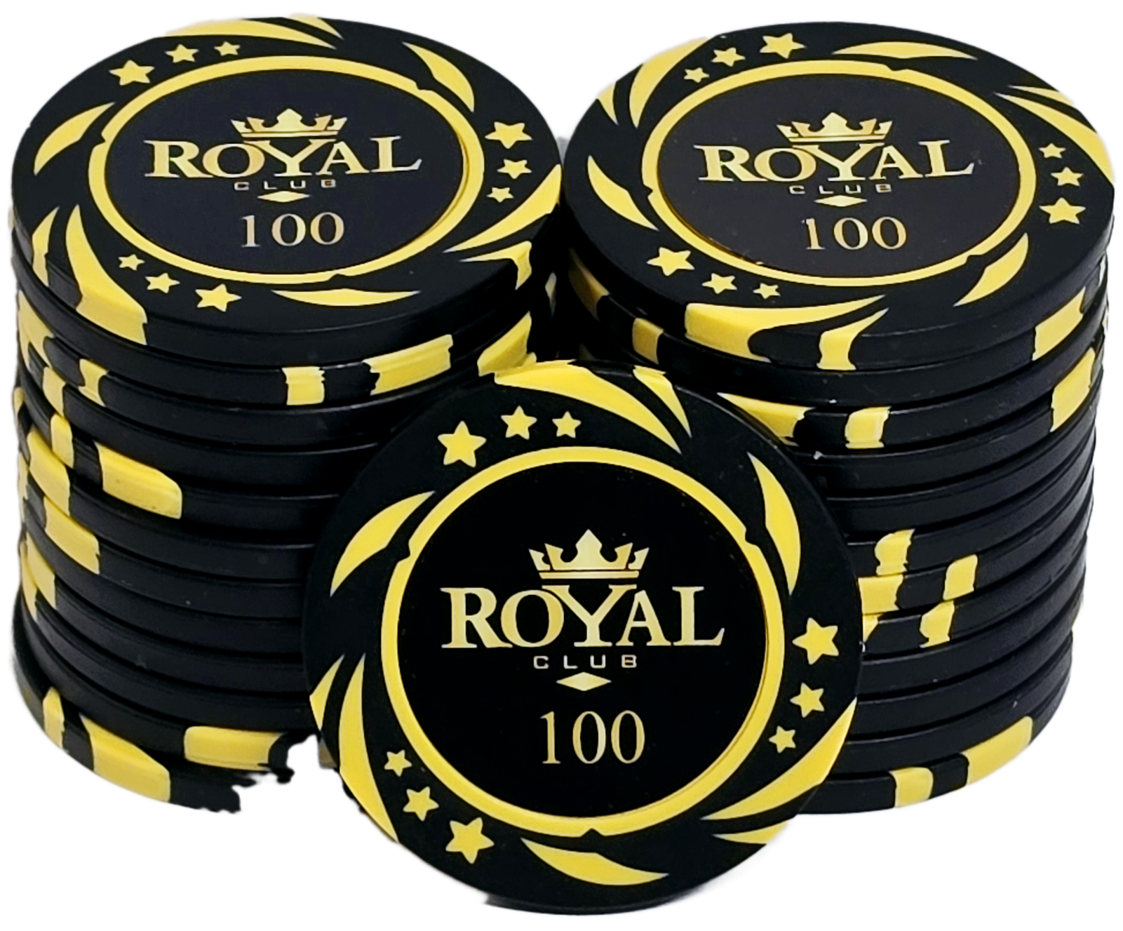 (25) $100 Black 14g Royal Chips