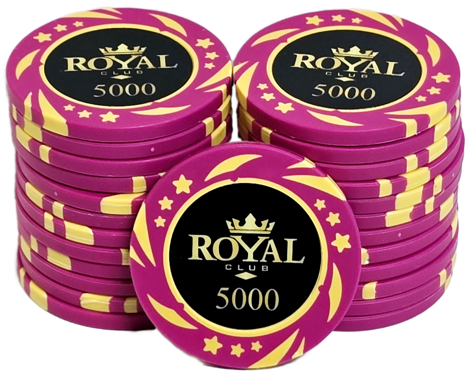 (25) $5,000 Pink 14g Royal Chips