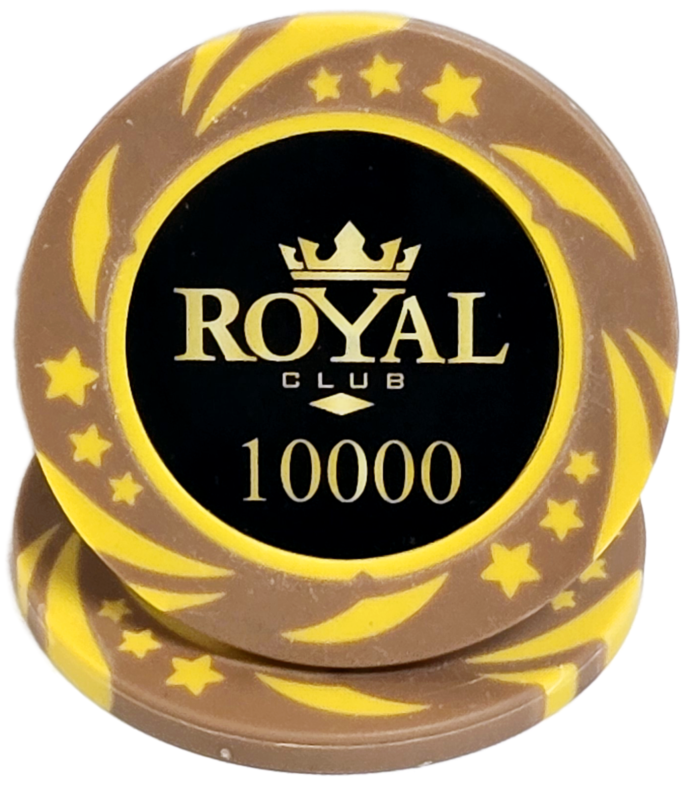(25) $10,000 Brown 14g Royal Chips