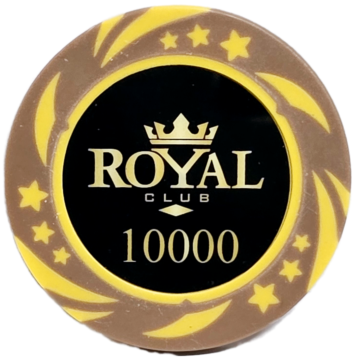 (25) $10,000 Brown 14g Royal Chips