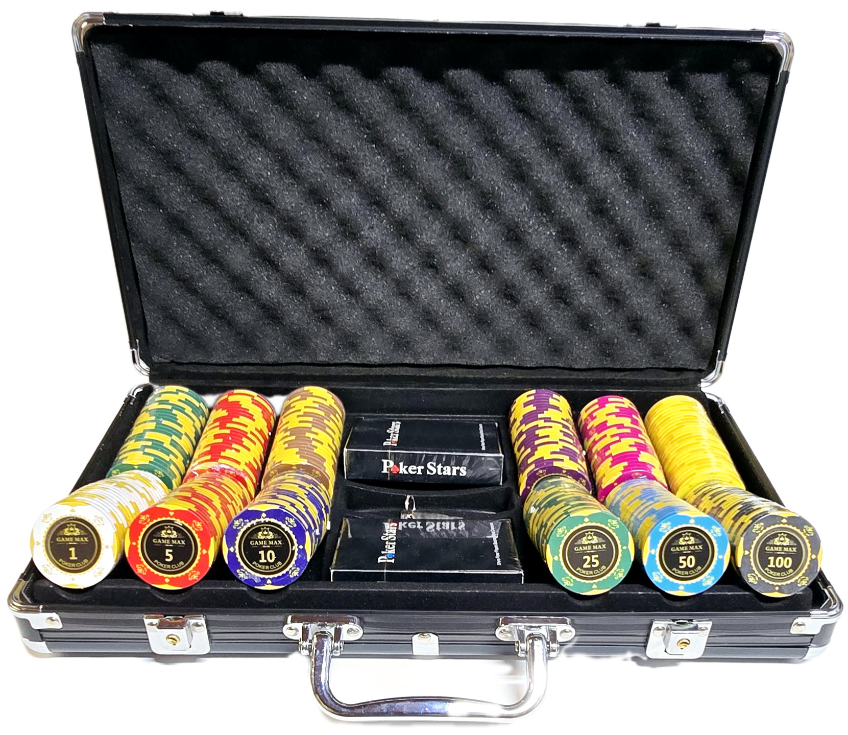 300pc 14g Clay GameMax Chip Set-With Case 