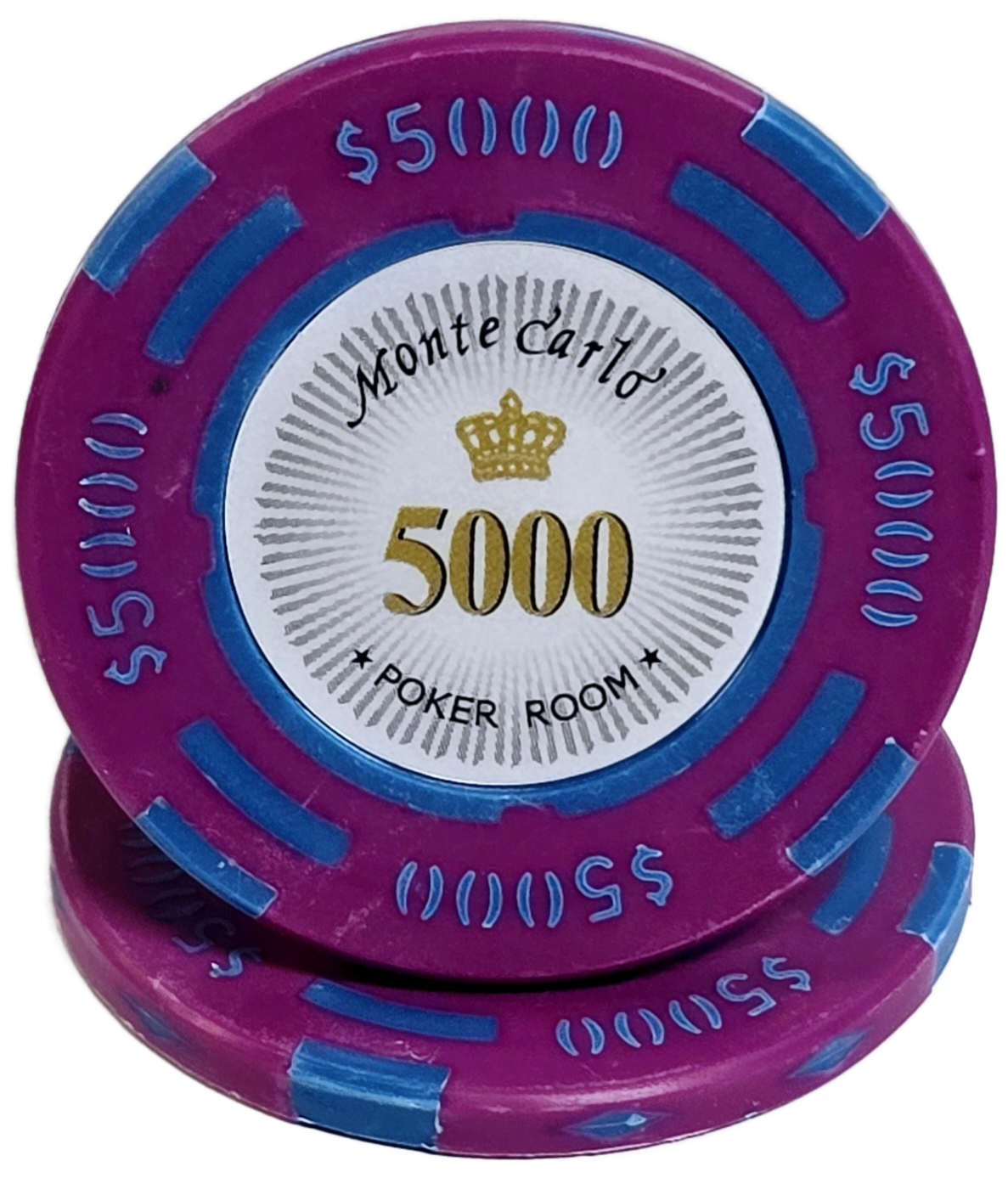 (25) $5,000 Dark Pink Clay 2 Tone Monte Carlo
