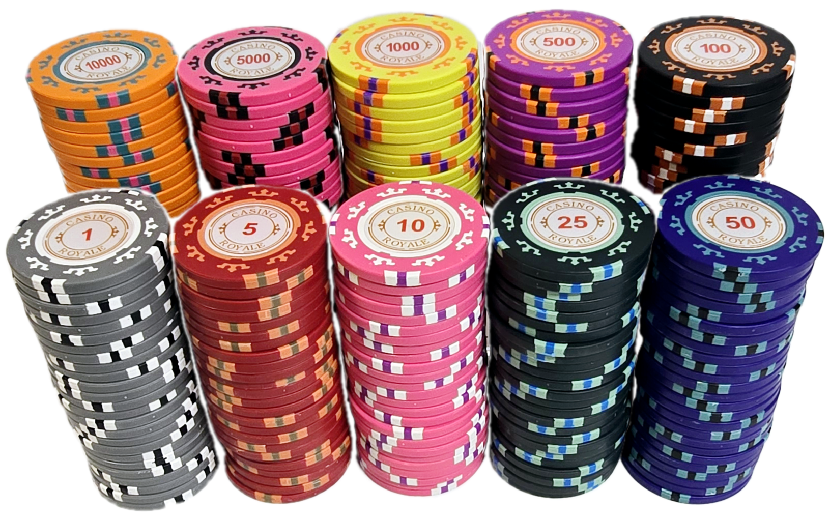 750pc 14g Clay Casino Royale Chip Set-No Case 