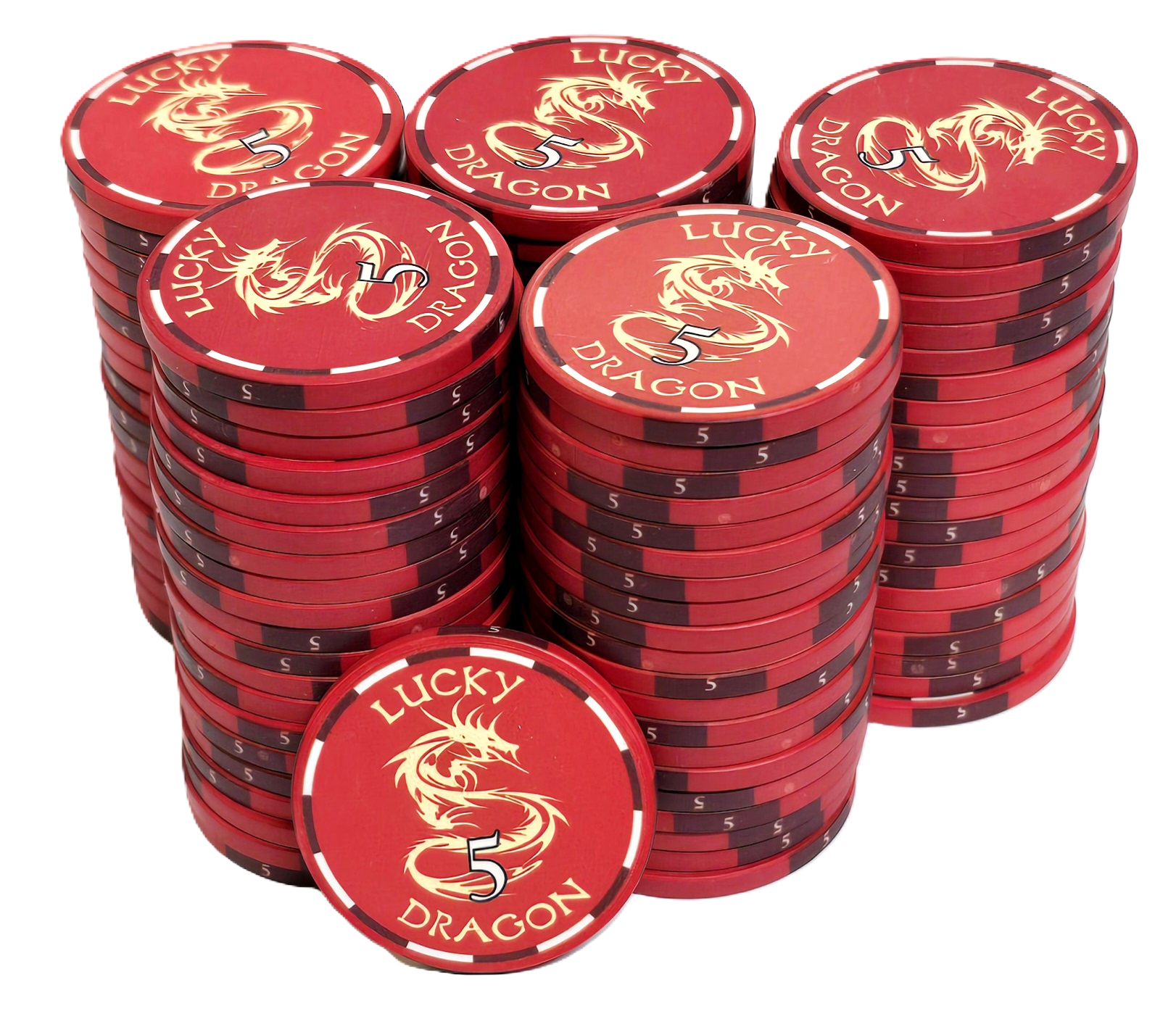 300pc 10g Ceramic Lucky Dragon Chip Set-No Case