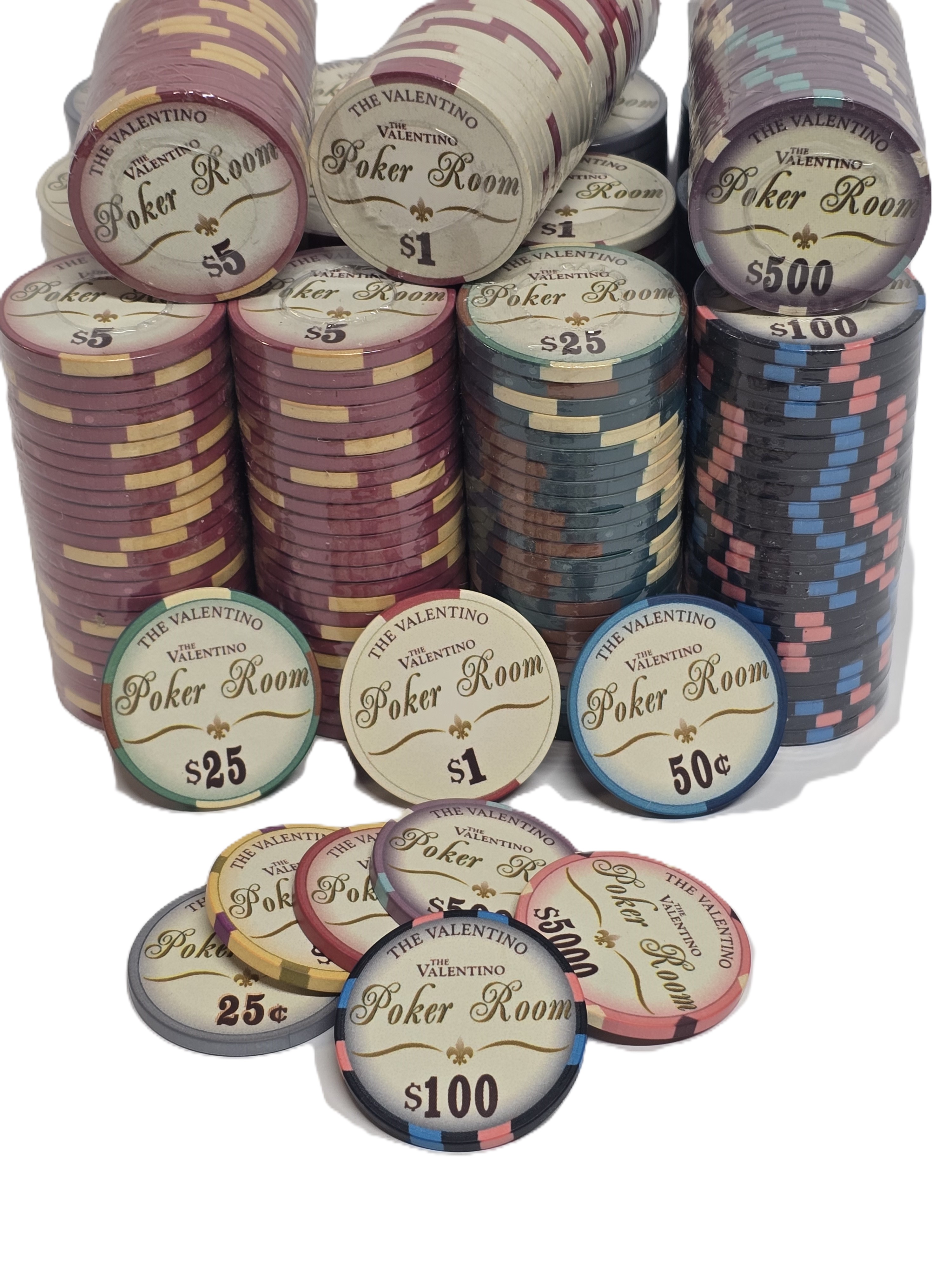 750pc 10g Ceramic Valentino Chip Set-No Case