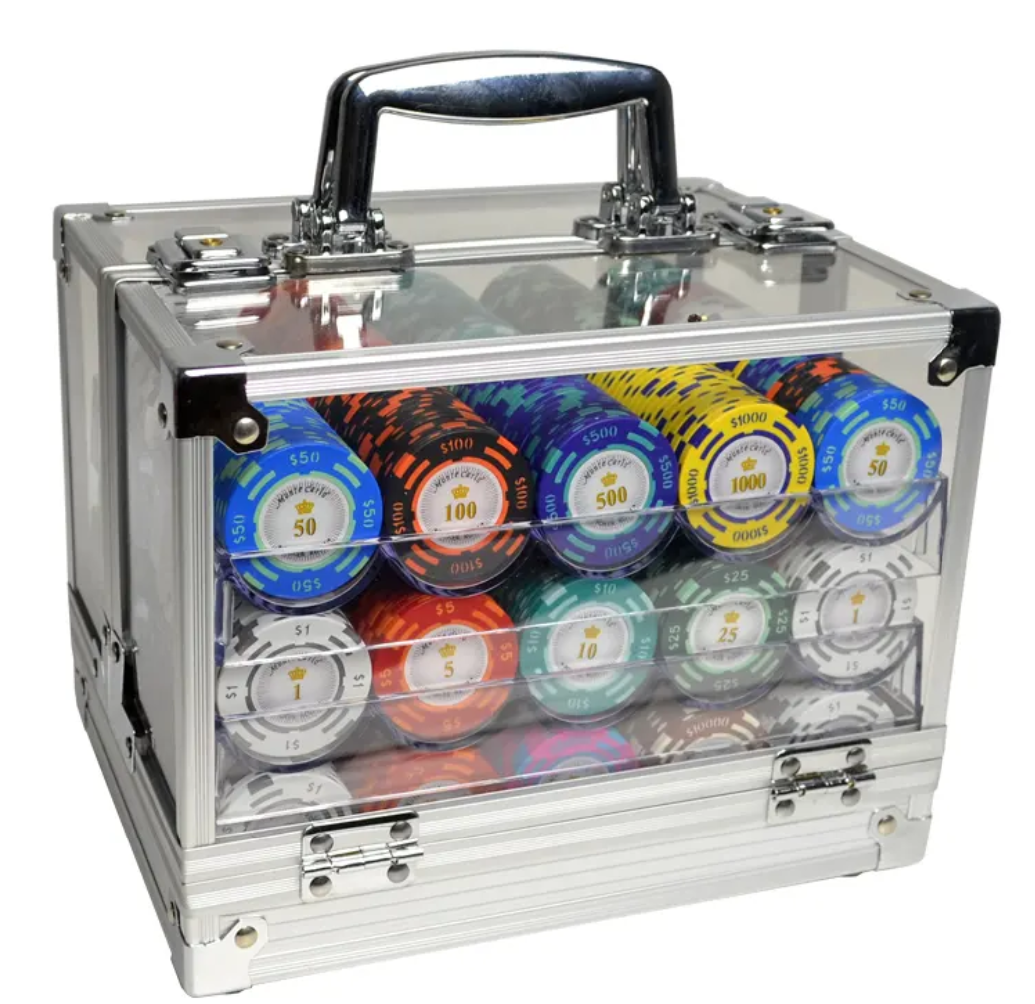 600pc 2-Tone Monte Carlo Chip Set-With Case 