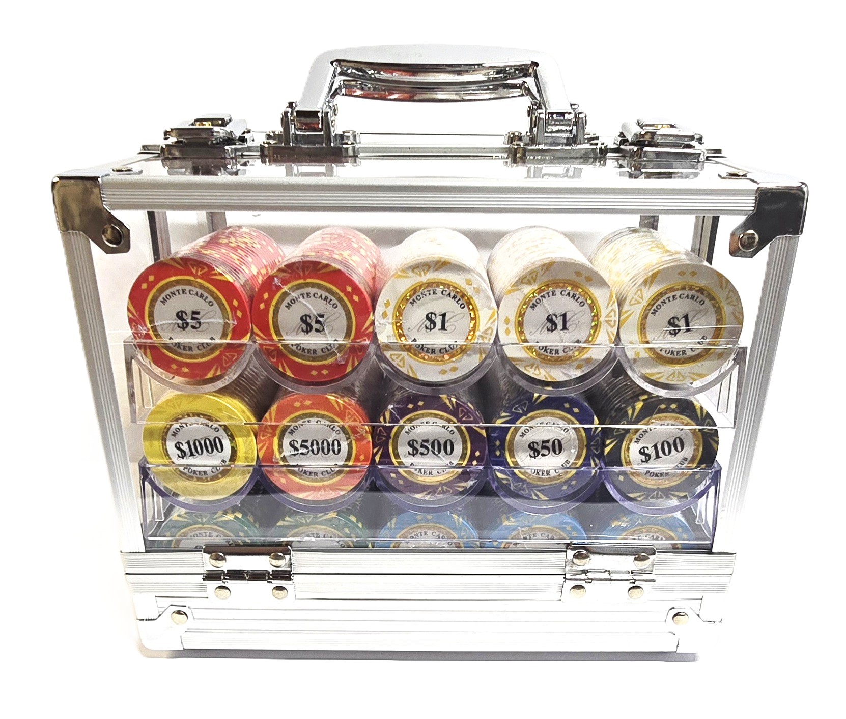 600pc Diamond Monte Carlo Chip Set-With Case