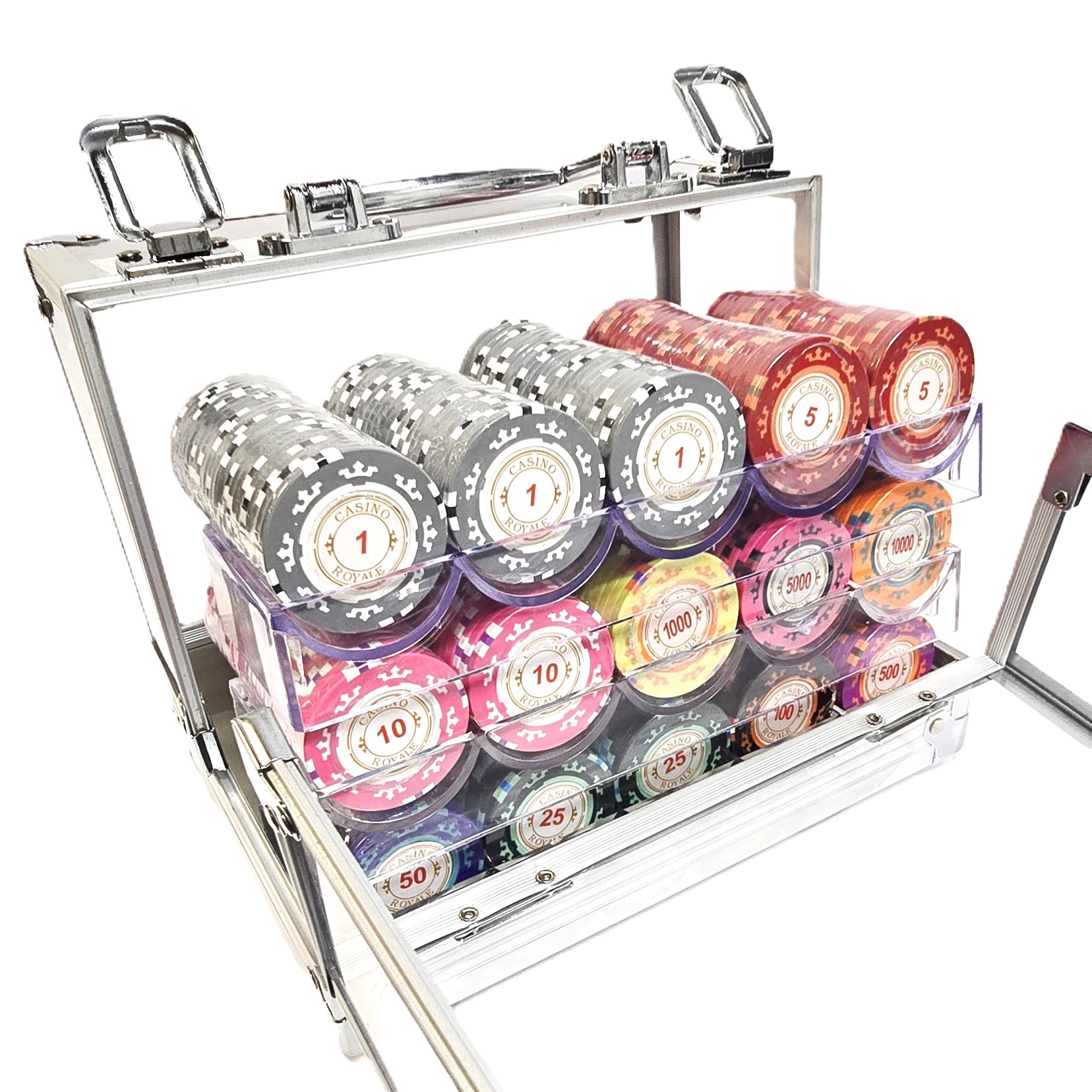 600pc 14g Clay Casino Royale Chip Set-With Case   