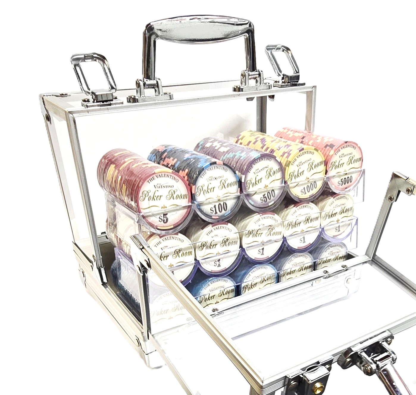 600pc 10g Ceramic Valentino Chip Set-With Case