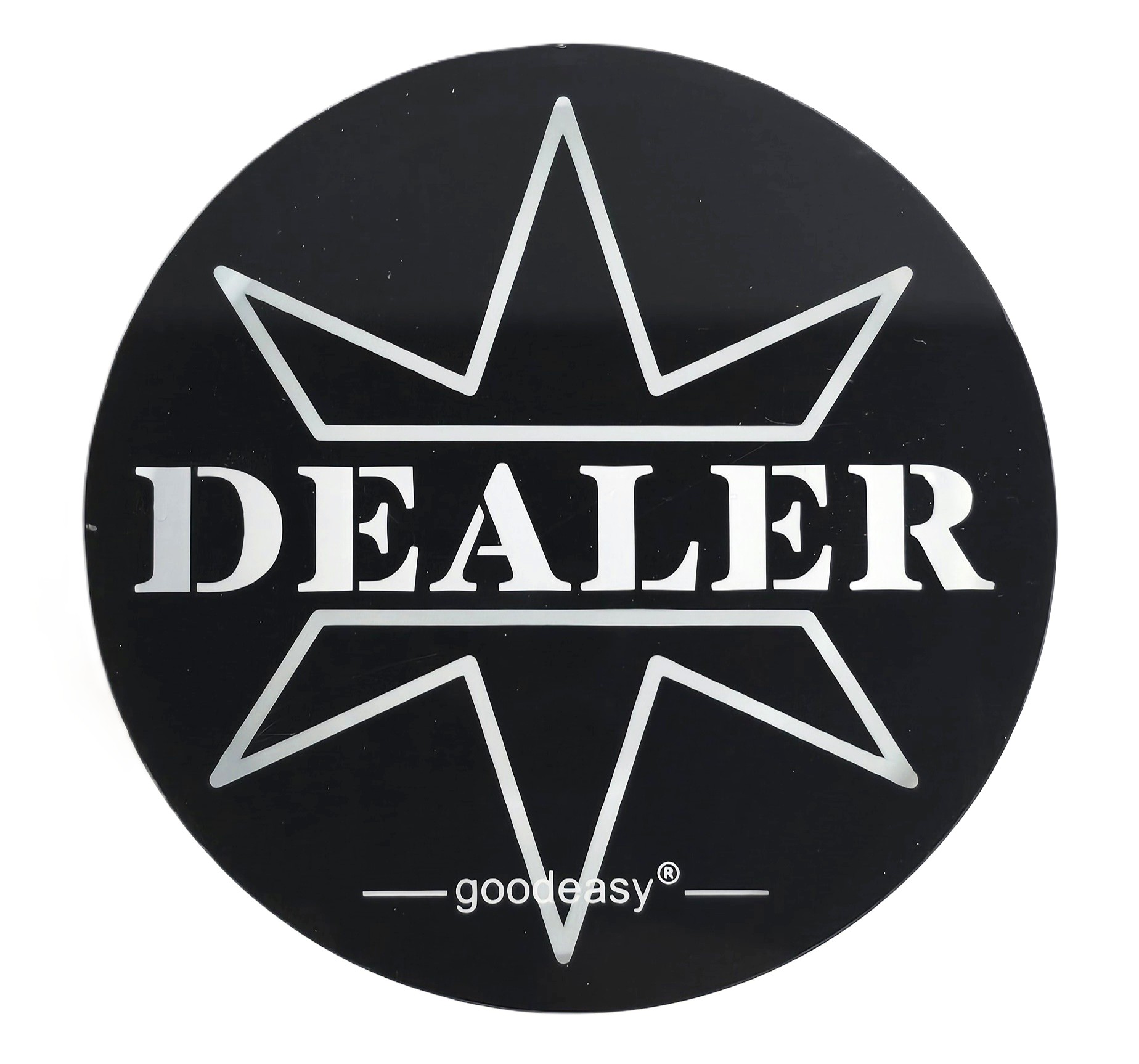 3" Diameter Acrylic Dealer Button - Black Face