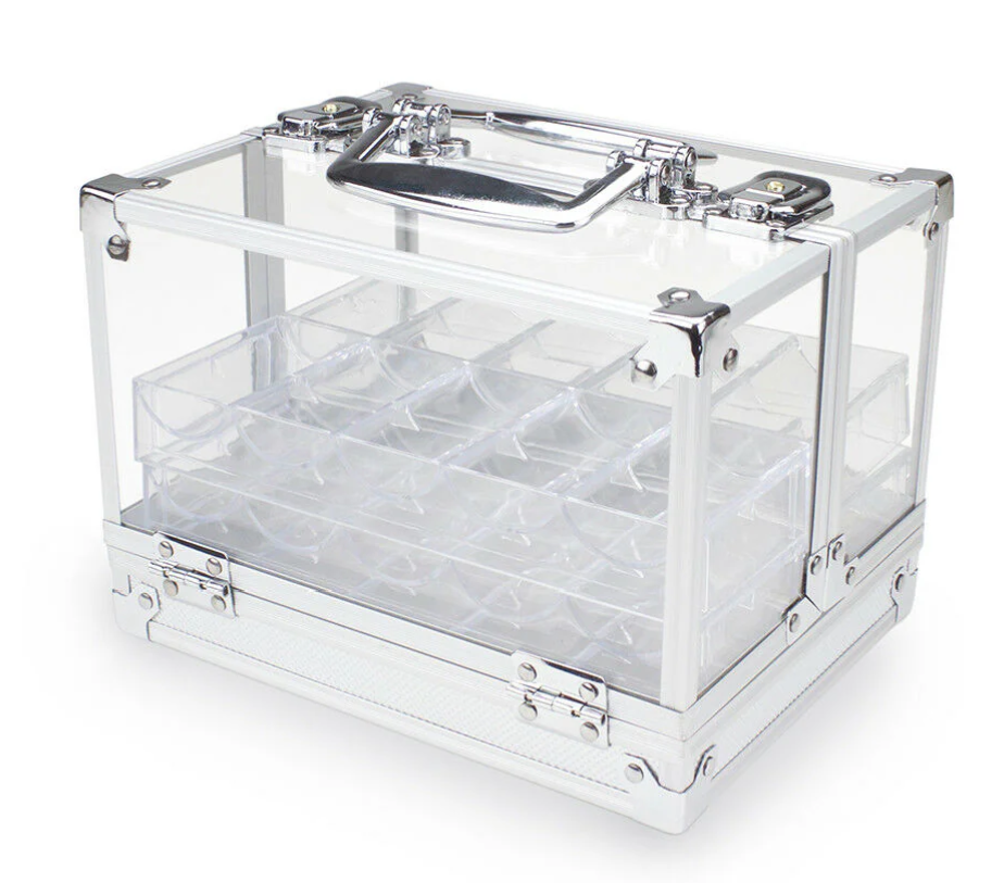 600pc Acrylic Poker Chip Case (With Racks)