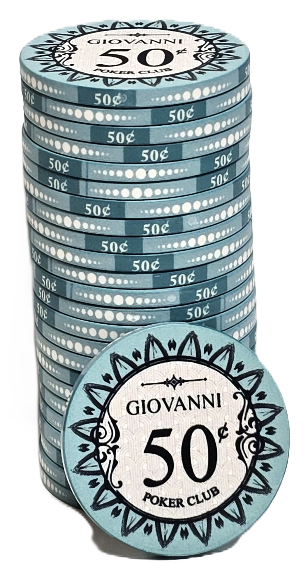 $0.50 Light Blue Giovanni Ceramic 