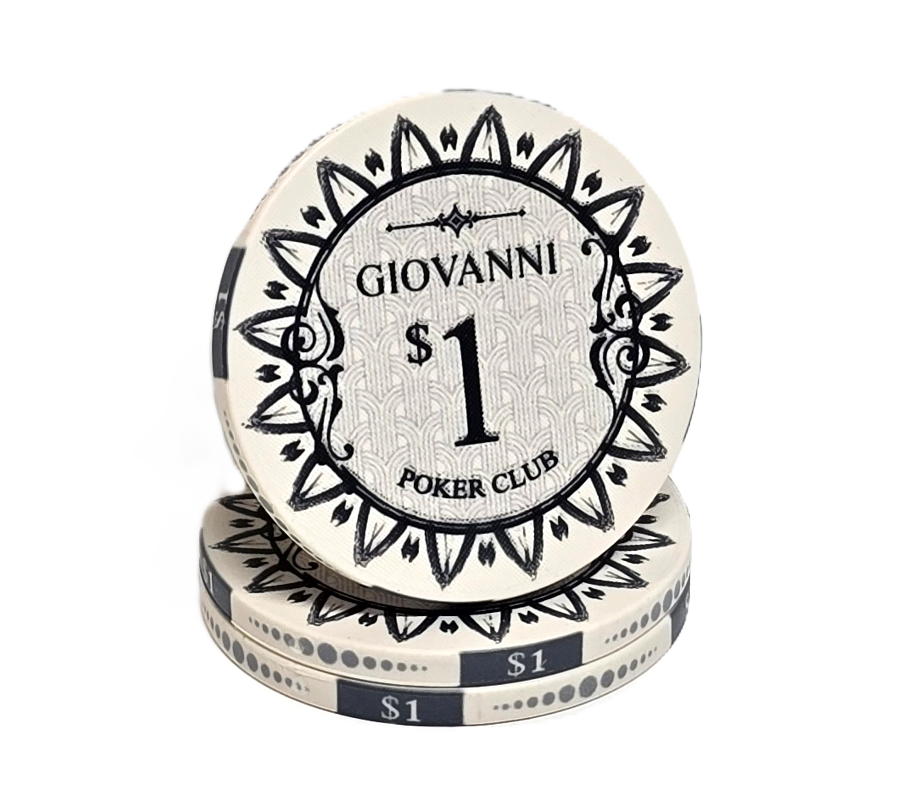 $1 White Giovanni Ceramic