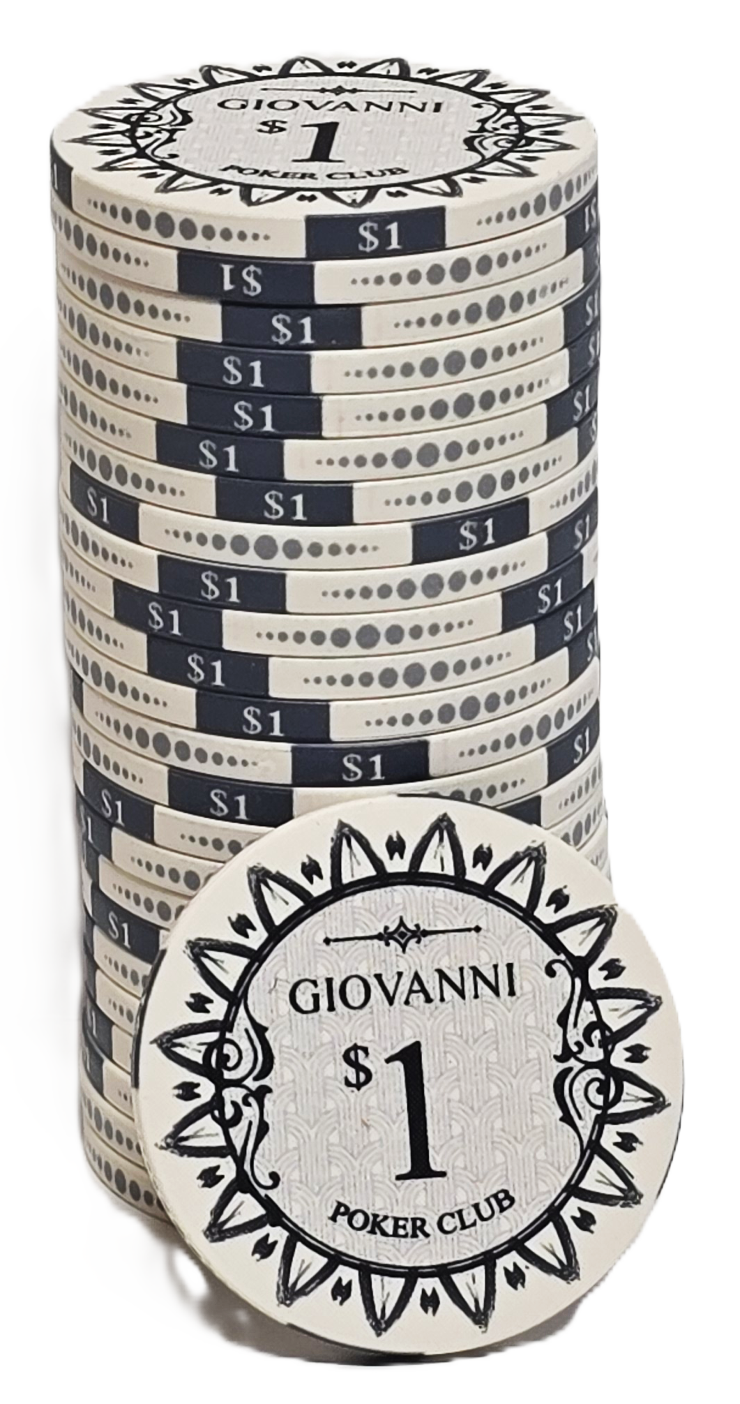 $1 White Giovanni Ceramic
