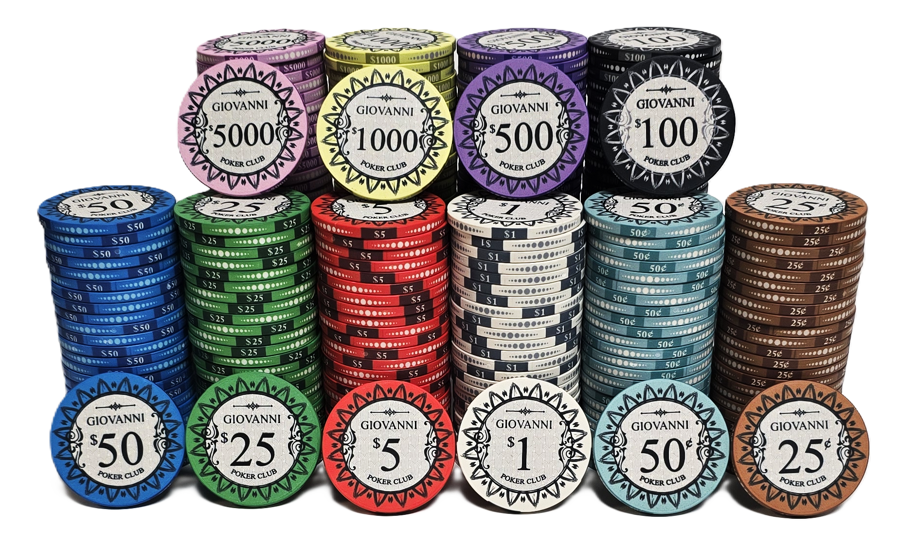 1000pc - Giovanni 10g Ceramic Chip Set/With Case