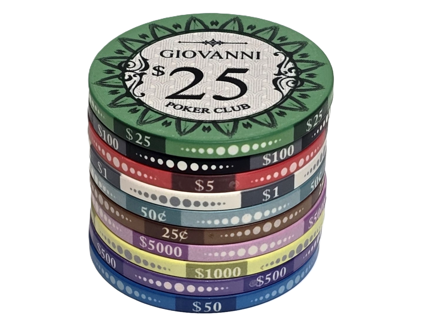 1000pc - Giovanni 10g Ceramic Chip Set/With Case
