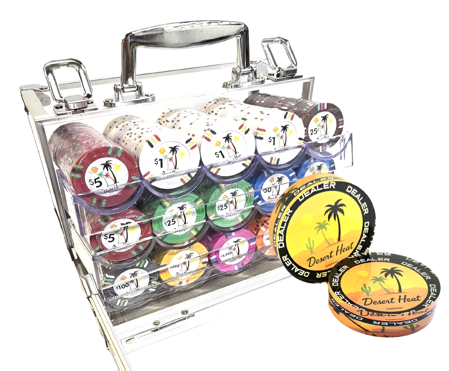 600pc 14g Desert Heat Chip Set/With Case   