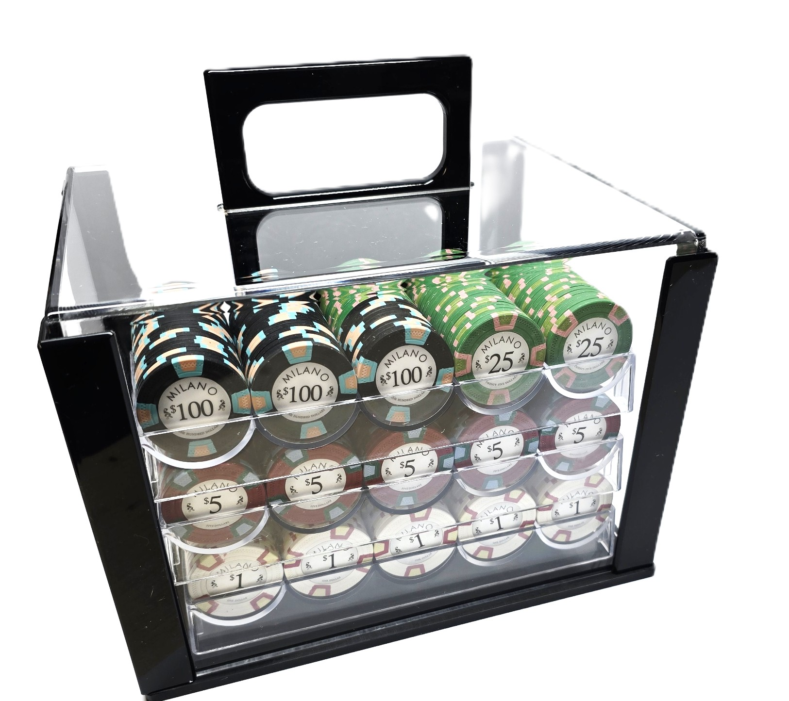 600pc Milano Clay Chip Set - Acrylic Carrying Case
