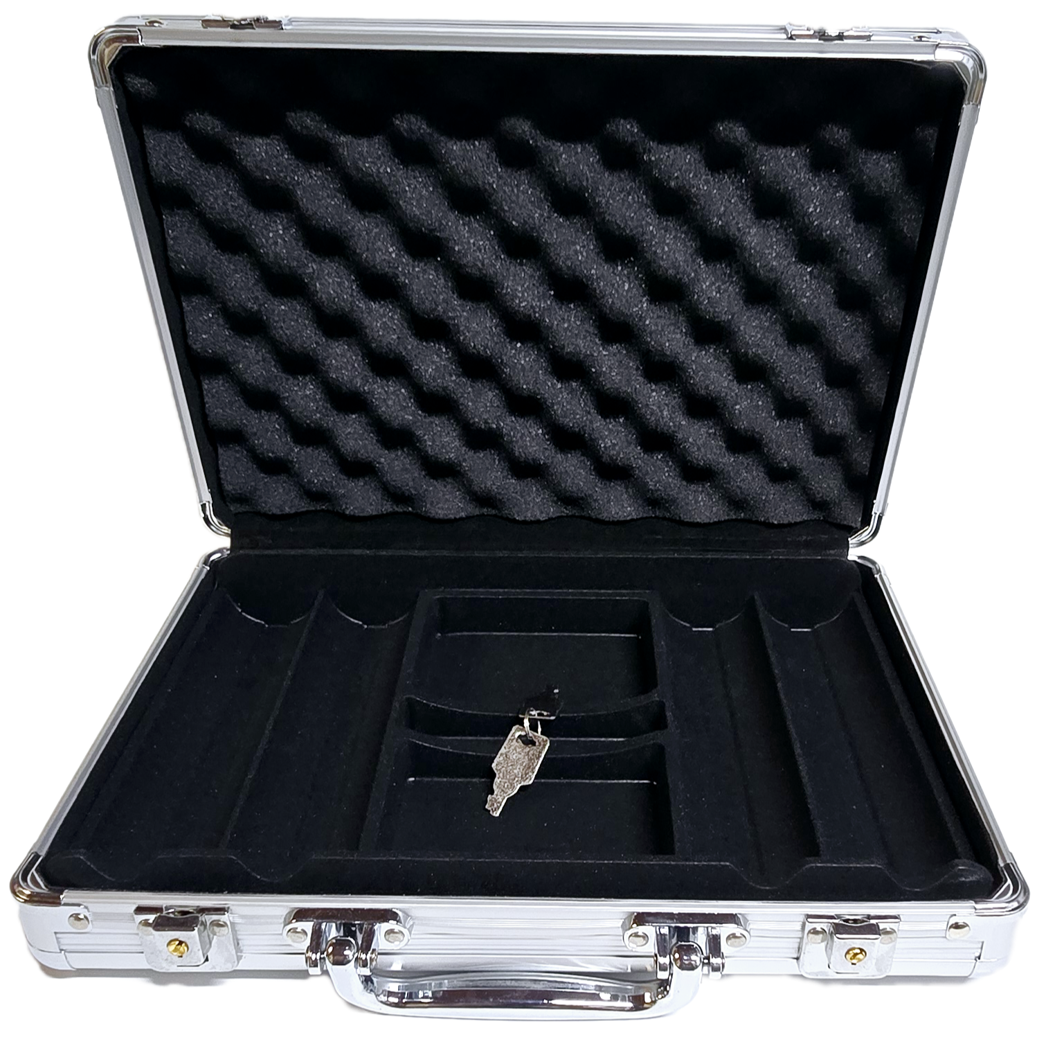 200pc Silver Aluminum Chip Case