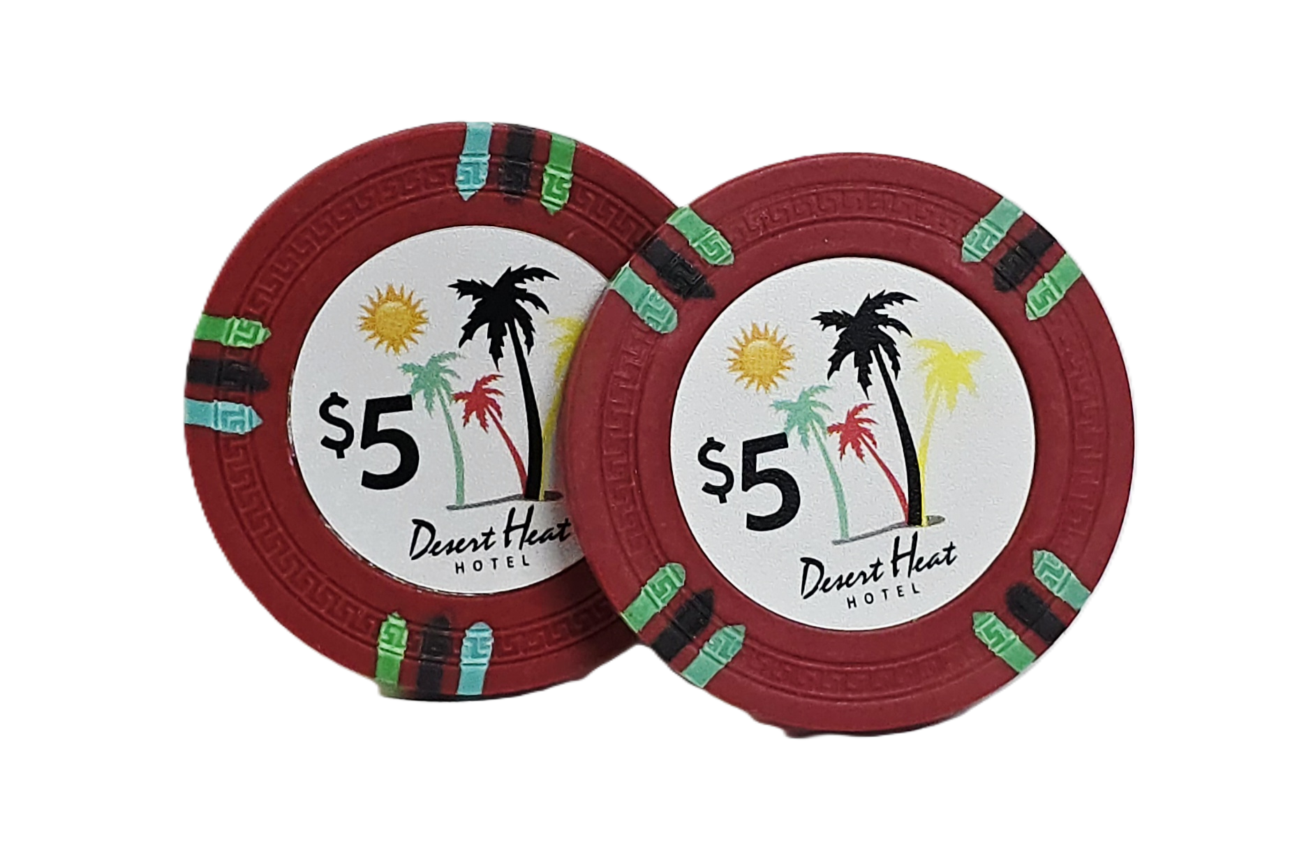 (25) $5 Red 14g Desert Heat Chips 