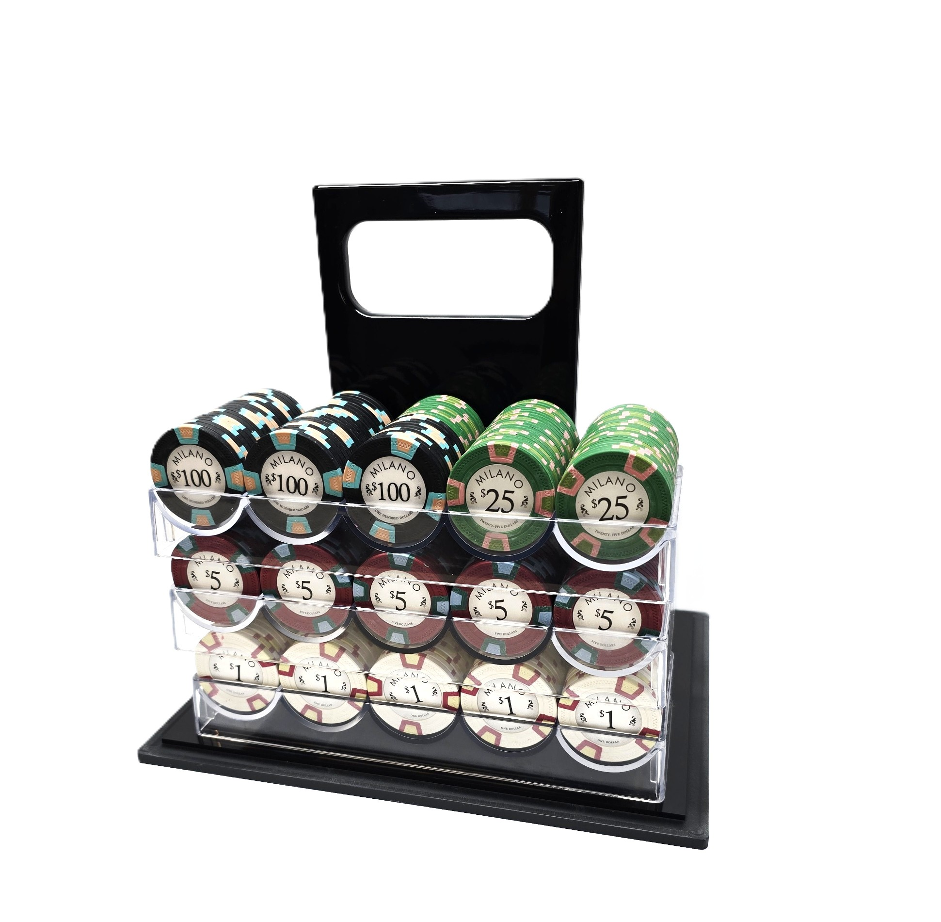 600pc Milano Clay Chip Set - Acrylic Carrying Case
