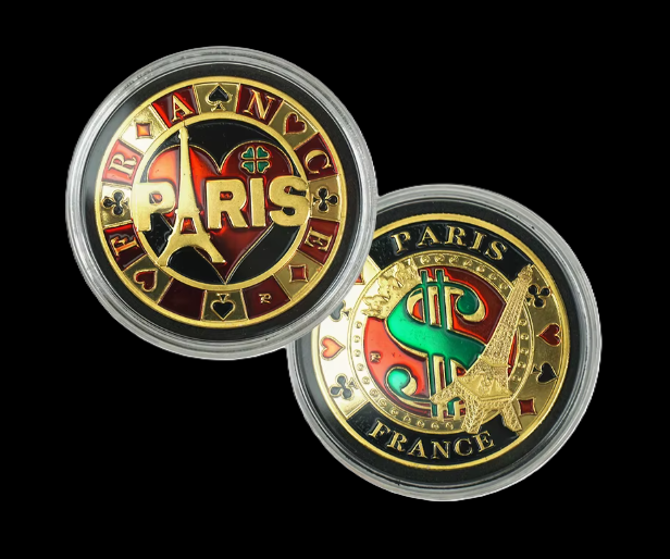 #69 Paris France Red Heart/Money Sign Metal Guard