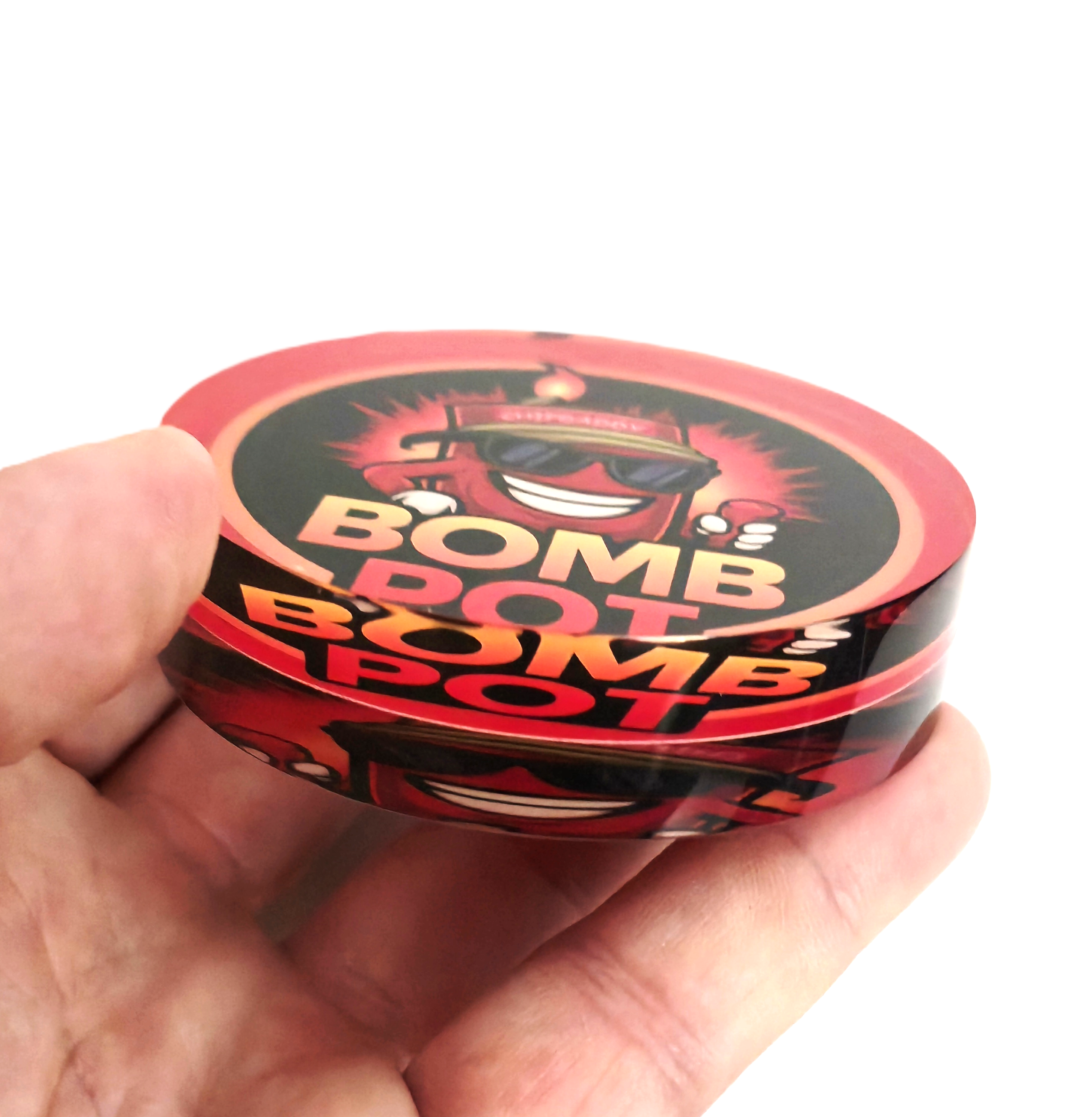 3" Red Acrylic Bomb Pot Button