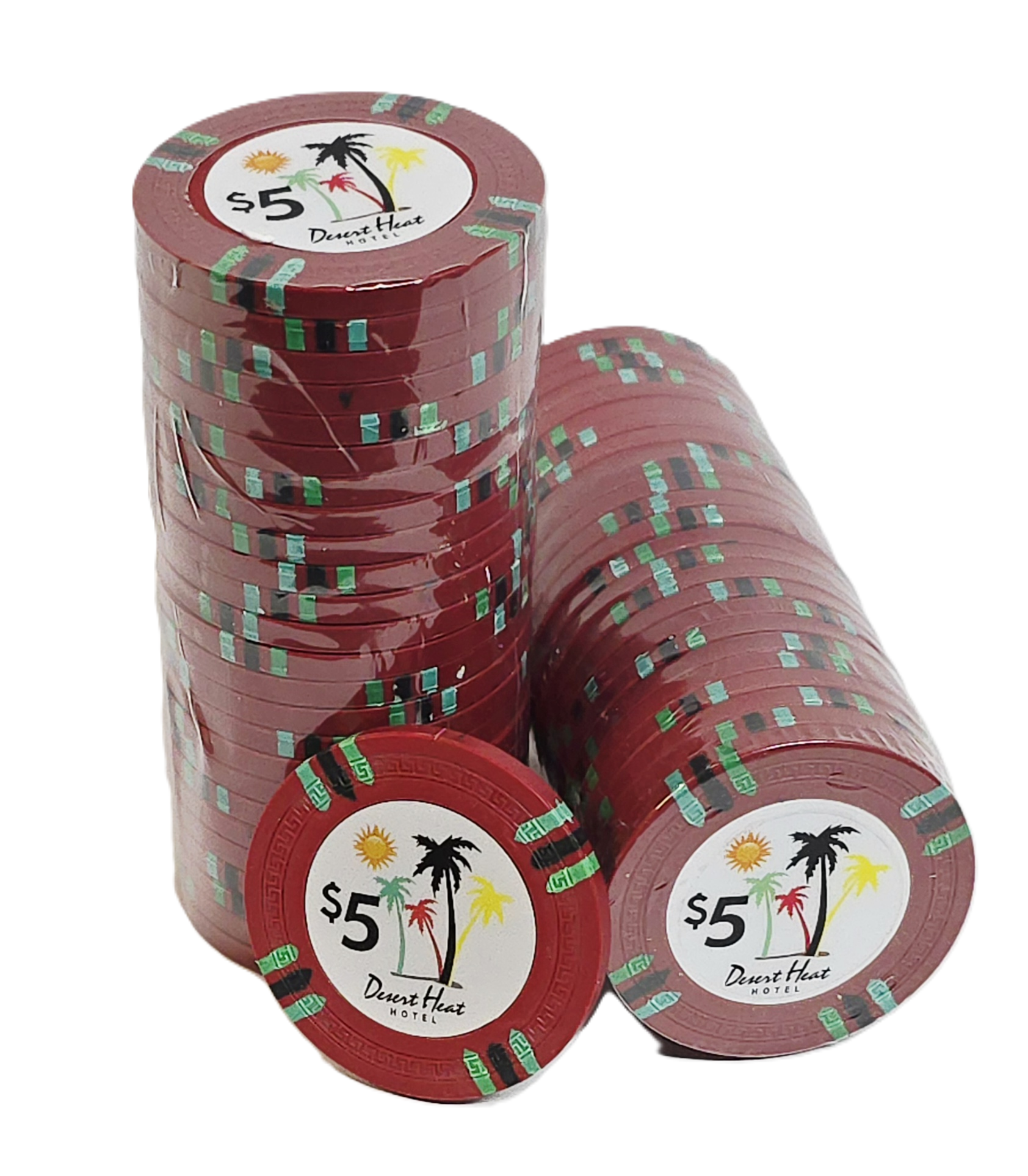 (25) $5 Red 14g Desert Heat Chips 