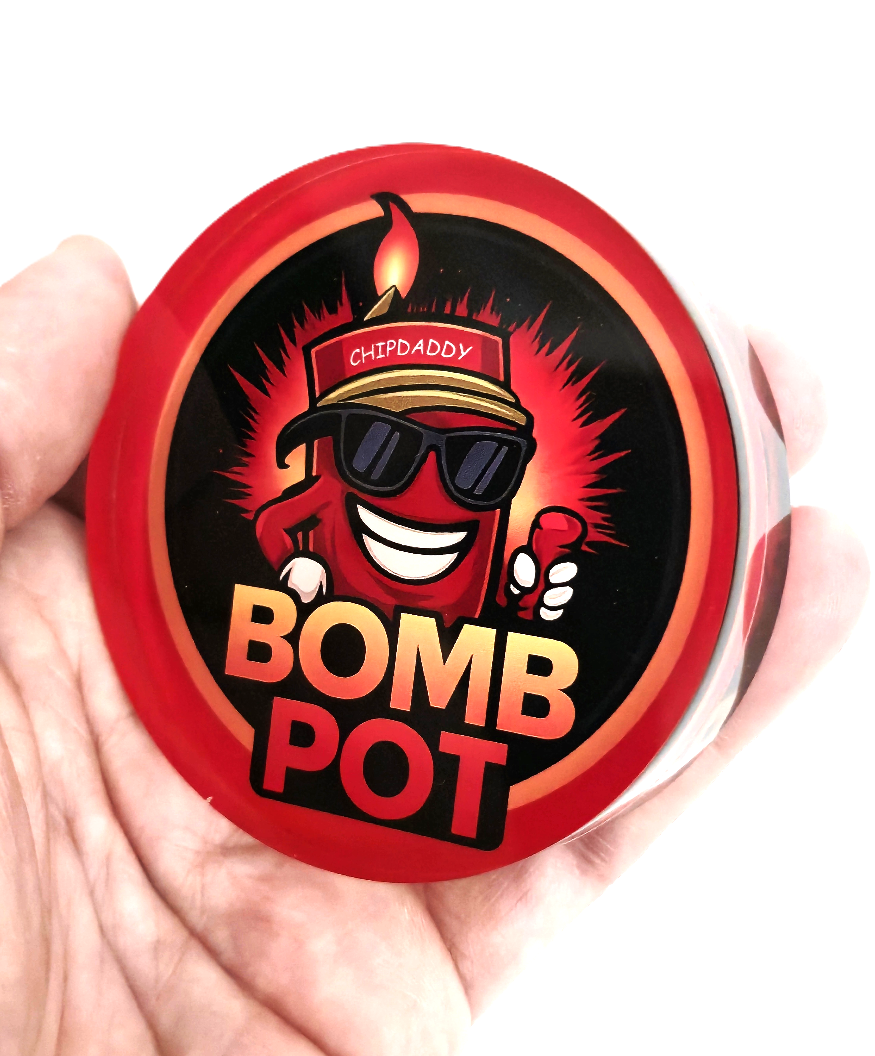 3" Red Acrylic Bomb Pot Button