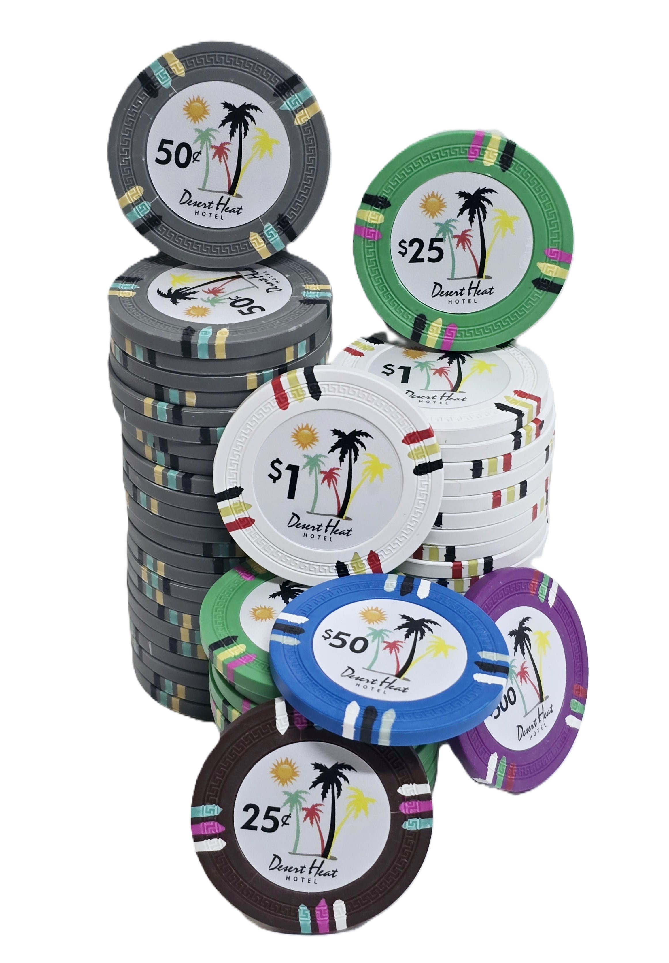 200pc 14g Clay Desert Heat Chip Set-No Case 