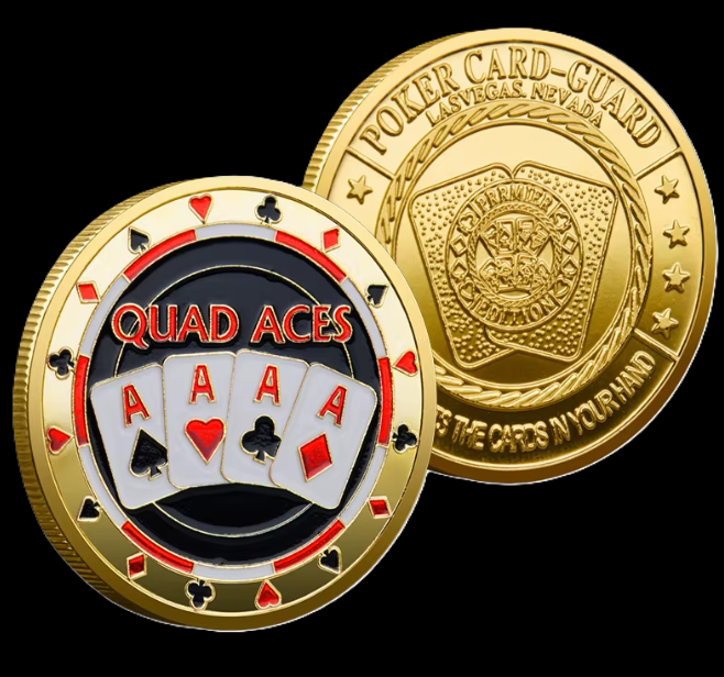 #11 Quad Aces Metal Card Guard (Clear Cover Included)