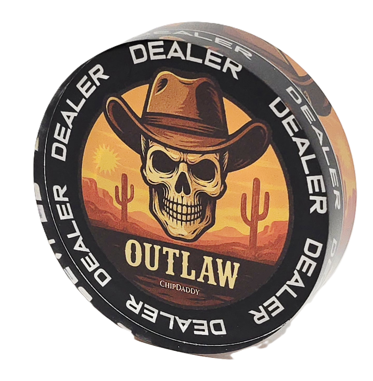 Outlaw 3" Diameter Acrylic Dealer Button