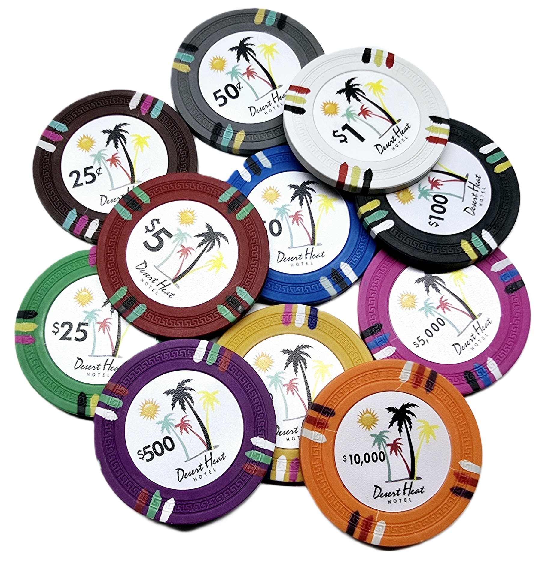 Desert Heat Clay Poker Chips   