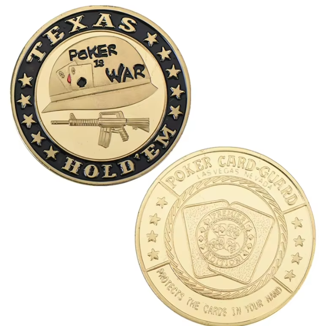 #21 Poker Is War Metal Card Guard (Clear Cover Included)