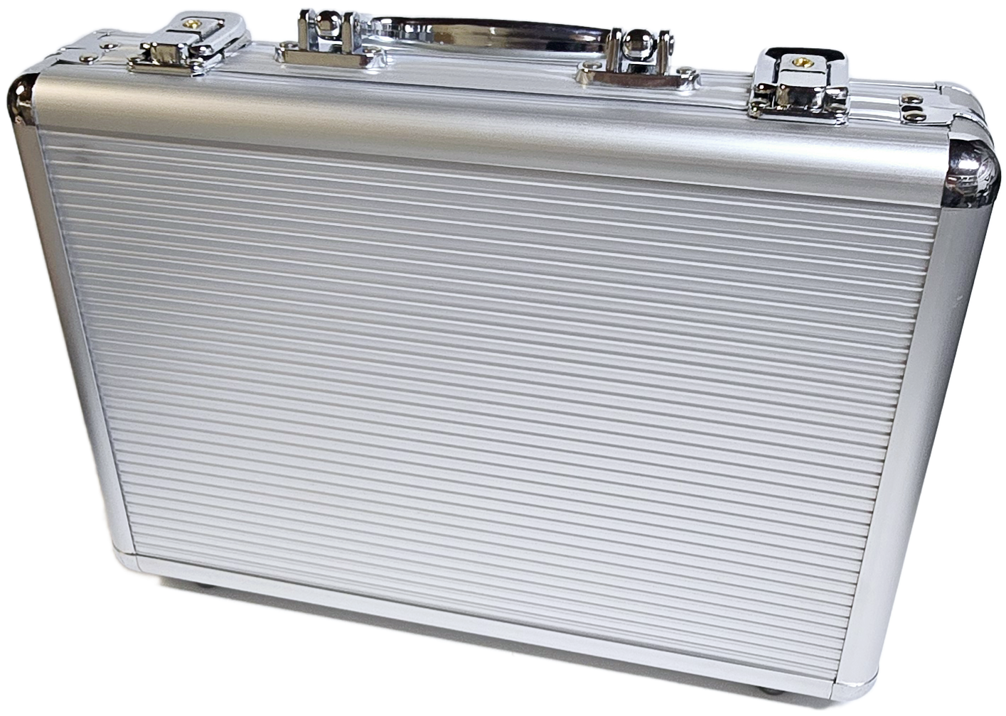 200pc Silver Aluminum Chip Case