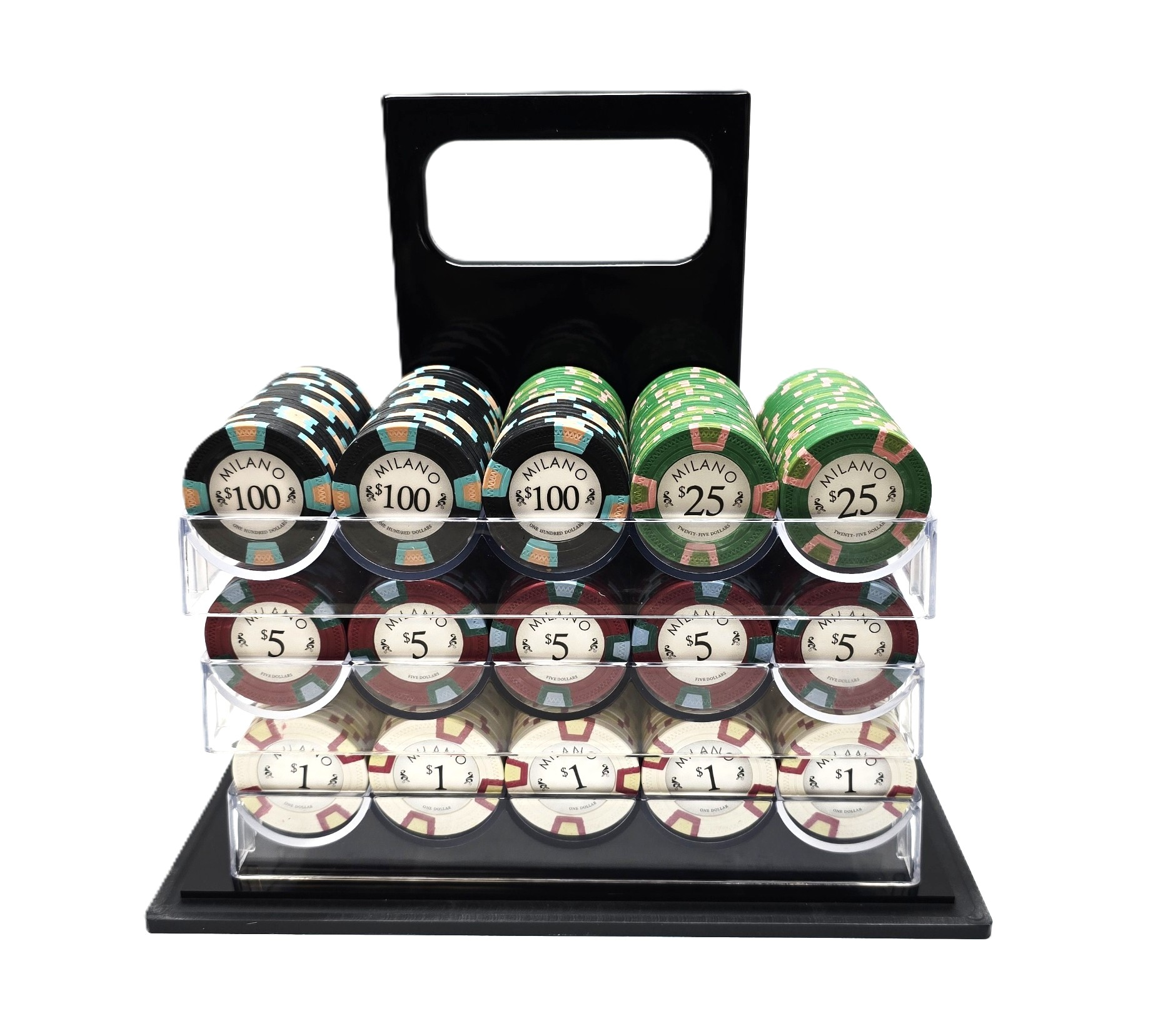 600pc Milano Clay Chip Set - Acrylic Carrying Case