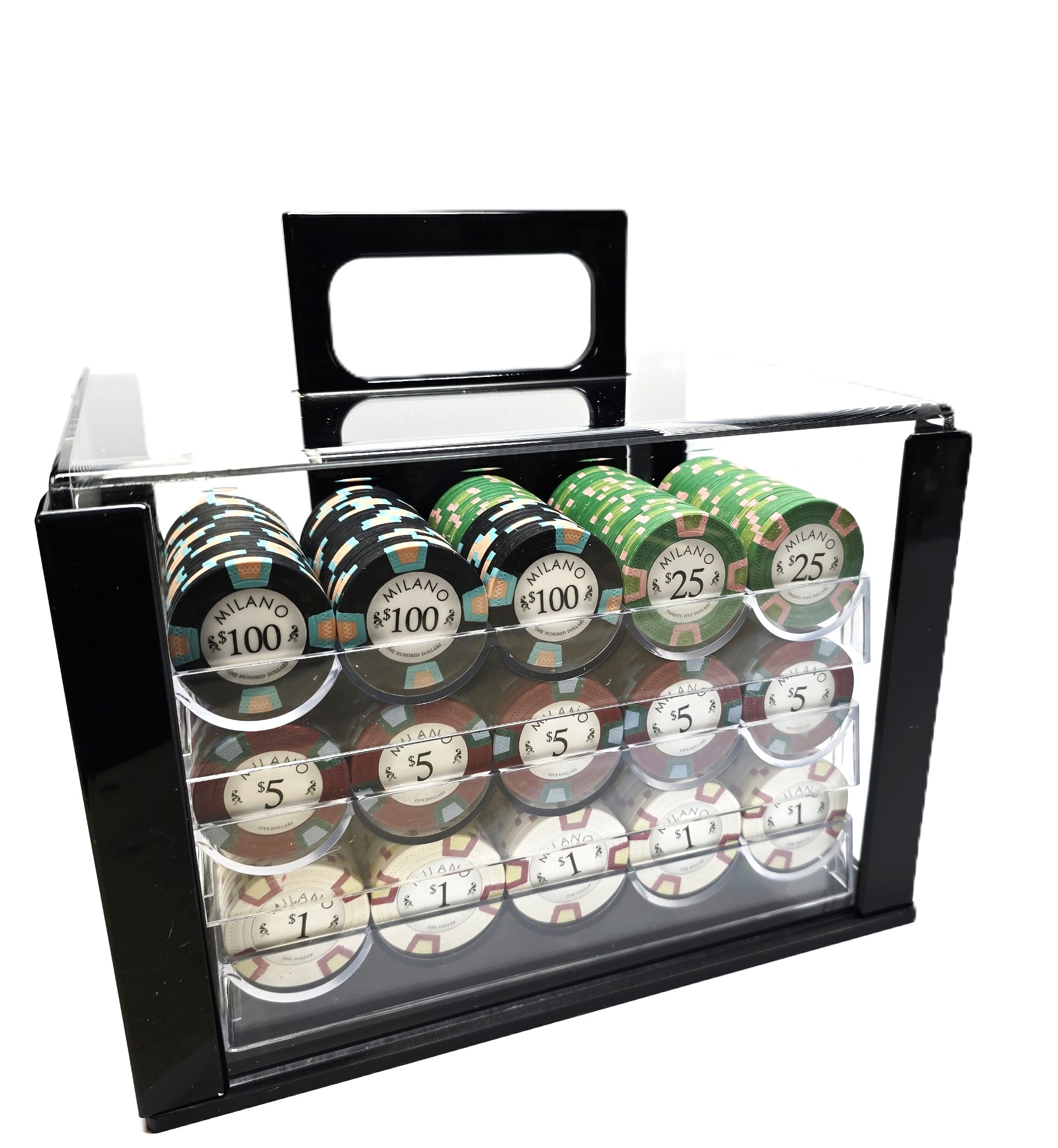 600pc Milano Clay Chip Set - Acrylic Carrying Case