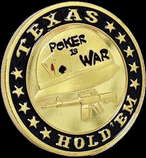 #21 Poker Is War Metal Card Guard (Clear Cover Included)