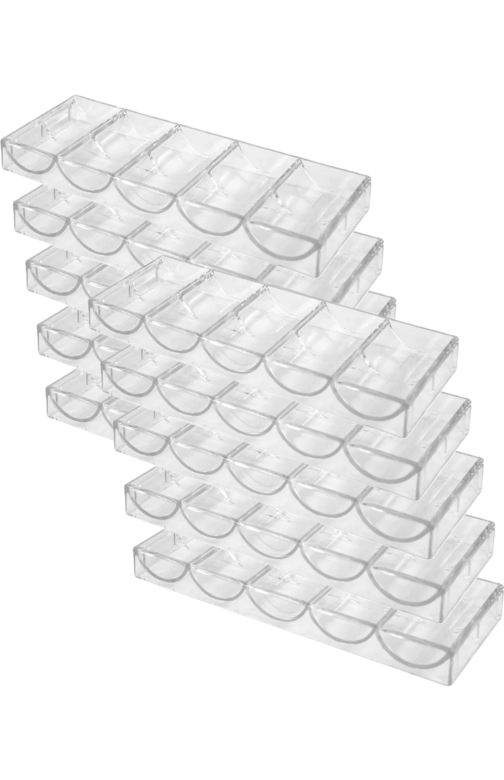 (10) Clear Acrylic Chip Trays 10pc 