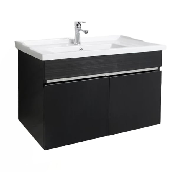 Black PVC 32-inch Bathroom Vanity