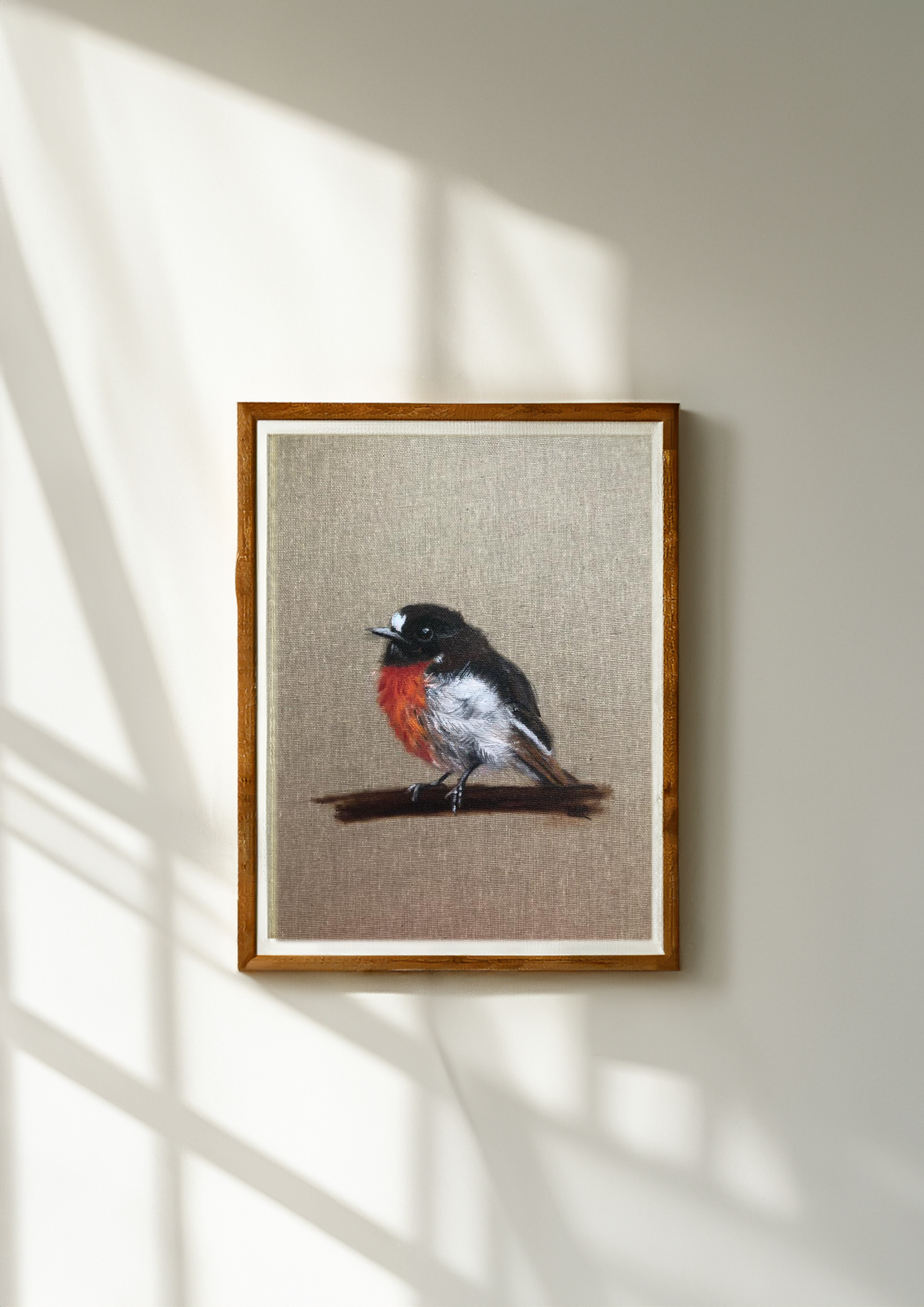 Miro embrasé sur sa branche