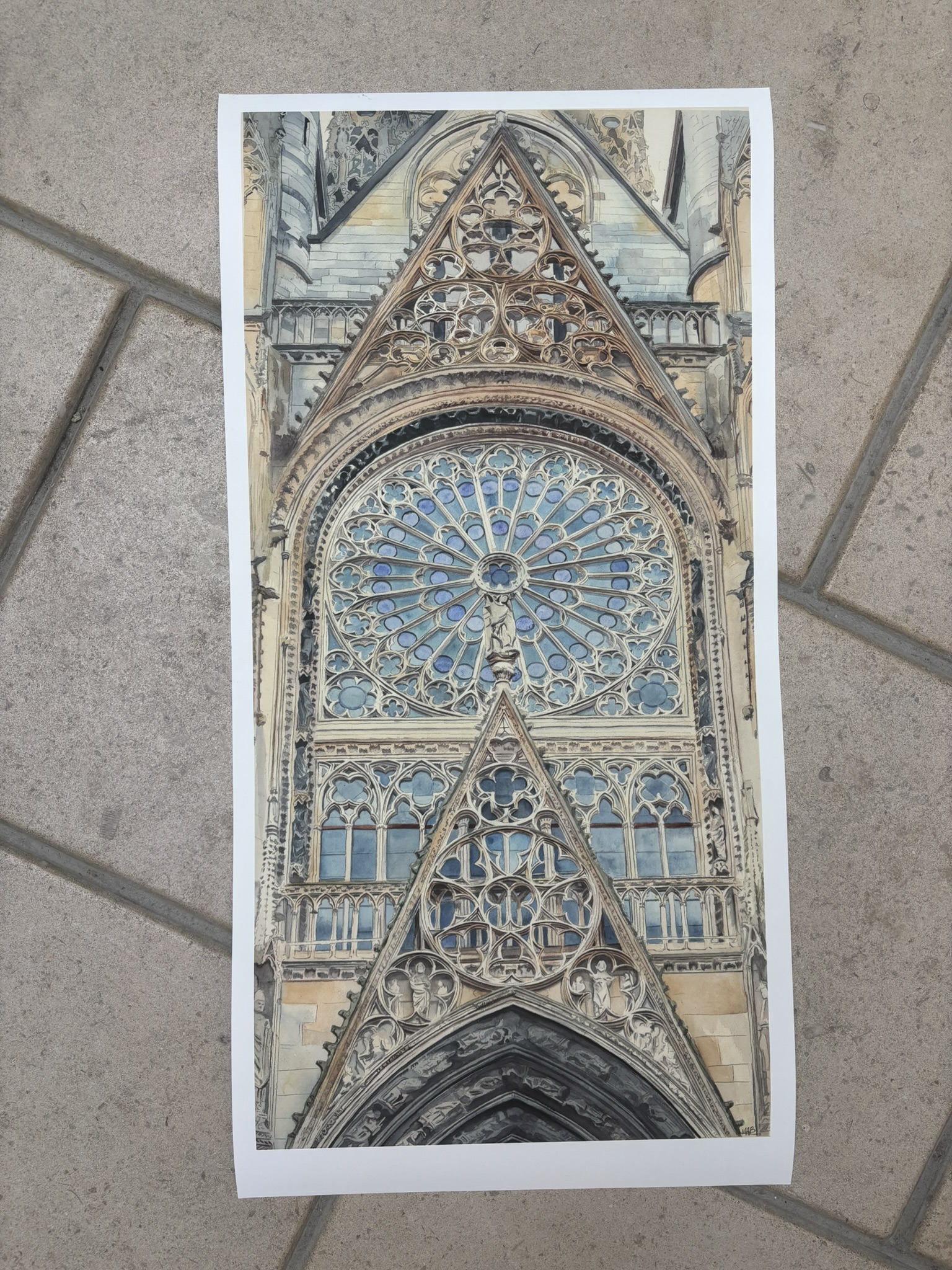 Tirage signé de la cathédrale Notre-Dame de Rouen